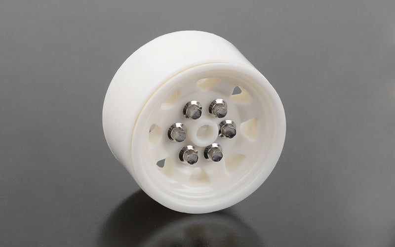Z-W0338 OEM Plastic 0.7" Beadlock Wheels (White) RC 4WD