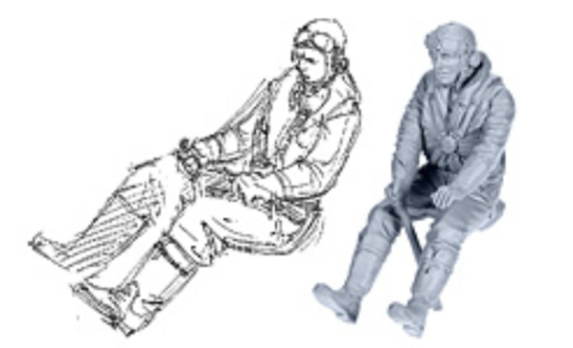 Zoukei Mura 1/32 Mustang IV Limited Forward Facing Pilot Figure ZM-SWS09-F01