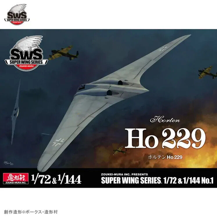 Zoukei Mura 1/72 & 1/144 Horten Ho 229 Plastic Model Kit ZM-SWS72_144-01