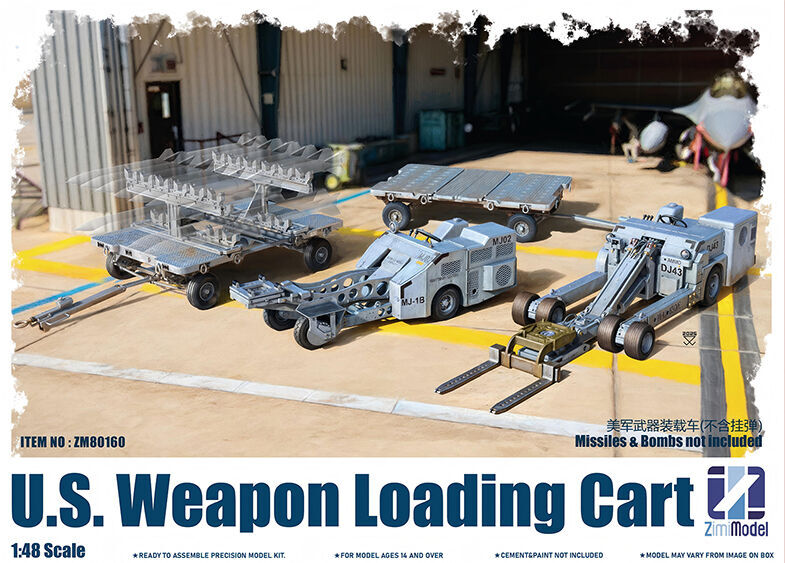Zimi Model 1/48 U.S.Weapon Loading Cart Plastic Model Kit ZM80160