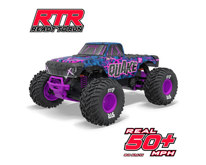 Arrma Quake 223S DSC 1/10 RTR Brushless 2WD Monster Truck (Purple) ARA3537T3