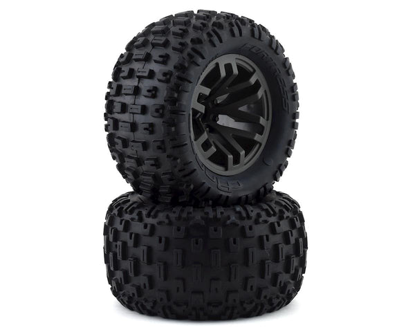 ARA550086 Arrma Dboots 'Fortress MT' Tyre Set Glued Gun Metal, 2pcs, AR550086