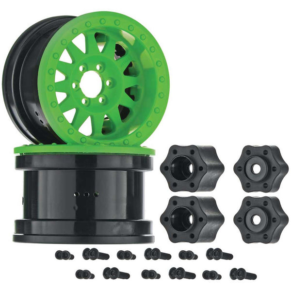 Axial 2.2 Method Beadlock Wheels, IFD, Green, 2 Pieces, AX31363