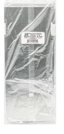 K&S 255 SHEET METAL (4IN X 10IN SHEETS) ALUM  .016 (1 sheet per package x 6 per bag)