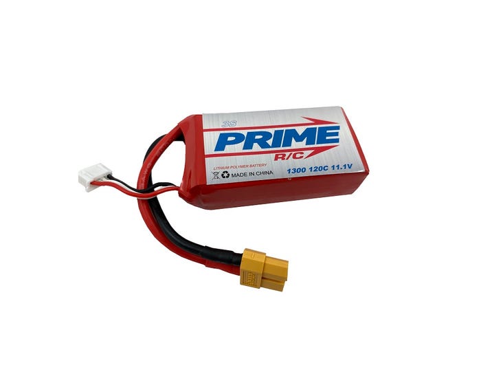 Prime RC 1300mAh 3S 11.1v 120C LiPo Battery with XT60 Connector