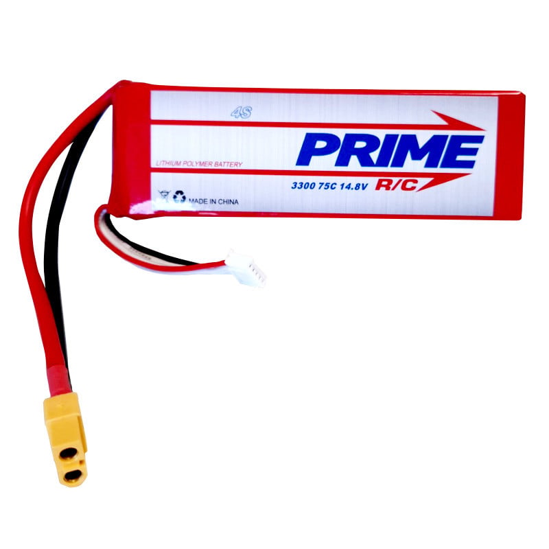 Prime RC 3300mAh 4S 14.8 75C LiPo Battery with XT60 Connector PMQB33004S