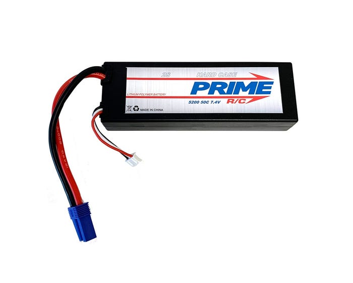 Prime RC 5200mAh 2S 7.4v 50C Hard Case LiPo Battery with EC5 Connector