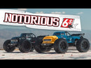 Arrma 1/8 NOTORIOUS 6S 4X4 RTR Brushless Stunt Truck, Black ARA8611V6T1