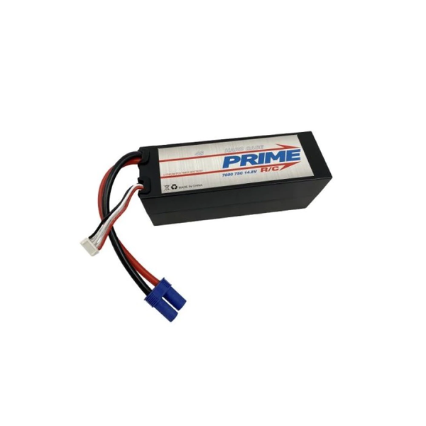 Prime RC 7600mAh 4S 14.8v 75C Hard Case LiPo Battery with EC5 Connector