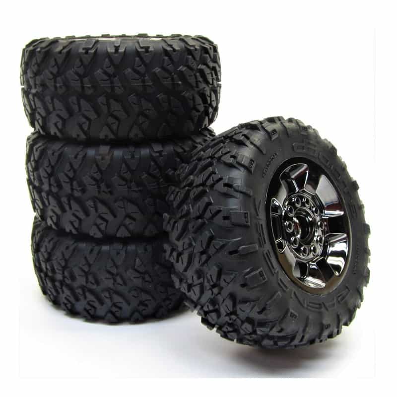 ARA550053 Arrma Ragnarok Mt Tire Set, Mounted, Black Chrome, 2pcs, AR550053 ARRMA