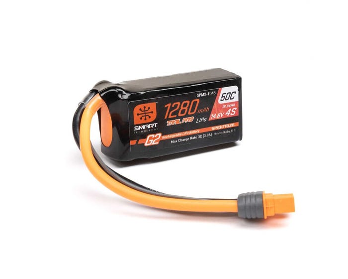 Spektrum Smart G2 Trail Pro 1280mah 4S 14.8V 50C LiPo Battery with IC3 Connector Spektrum