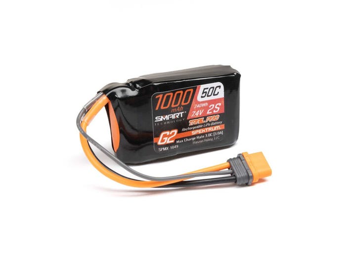 Spektrum Smart G2 Trail Pro 1000mah 2S 7.4V 50C LiPo Battery with IC2 Connector Spektrum