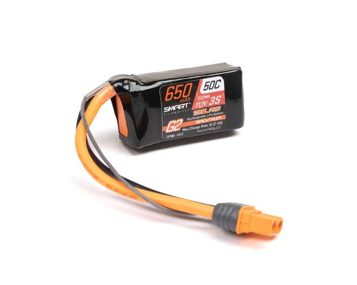 Spektrum Smart G2 Trail Pro 650mah 3S 11.1V 50C LiPo Battery with IC2 Connector