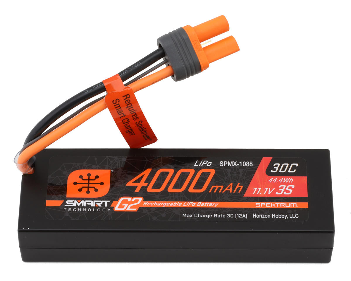 Spektrum 11.1V 4000mAh 3S 30C Smart LiPo G2 Hard Case with IC5 Connector SPMX-1088
