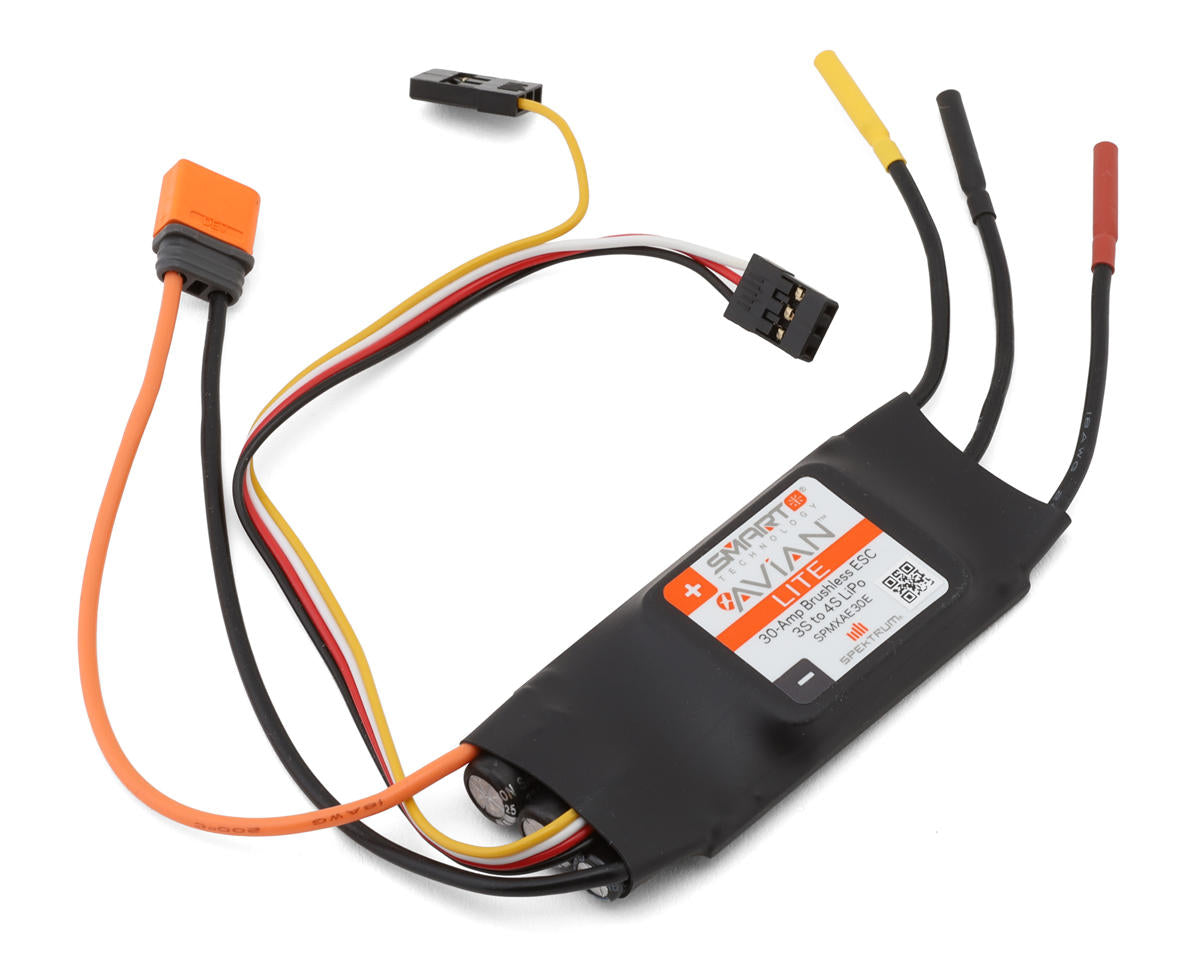 Spektrum Avian 30A Smart Lite Brushless ESC, 3S-4S with IC2 Connector suit 4-Site 3D Flat Foamy SPMXAE30E