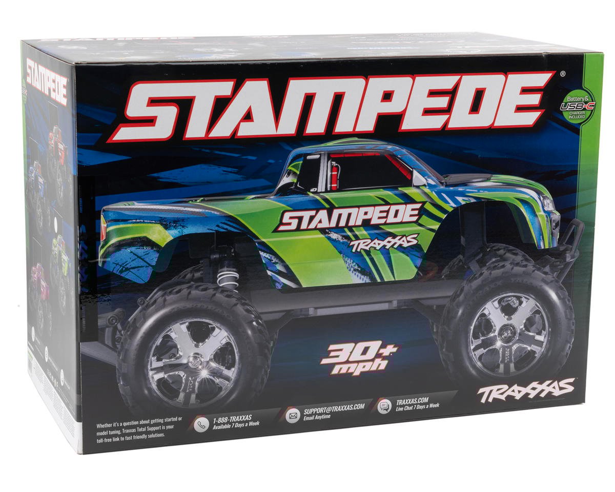 Traxxas 1/10 Stampede 2WD RC Monster Truck RTR HD w/USB-C- Green 36254-8GRN