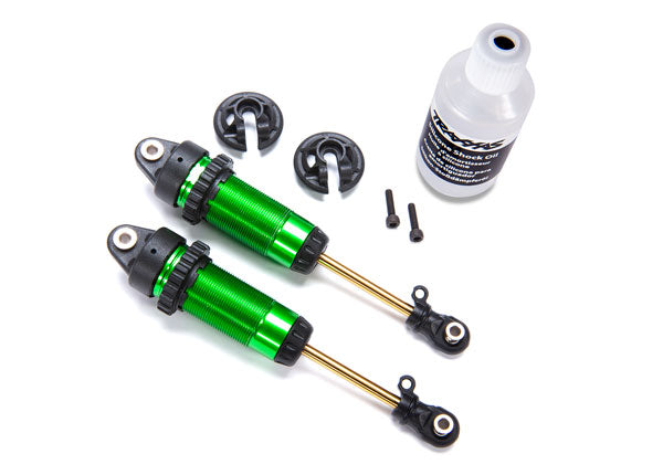 TRAXXAS SHOCKS, GTR XX-LONG GREEN-ANODIZED, PTFE-COATED BODIES WITH TIN SHAFTS (2)