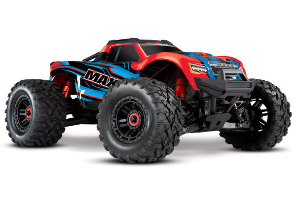 TRAXXAS MAXX 4WD MONSTER TRUCK, TQI TRAXXAS LINK ENABLED 2.4 GHZ RADIO, TSM TRAXXAS STABILITY MANAGEMENT REQUIRES BATTERY & CHARGER - REDX
