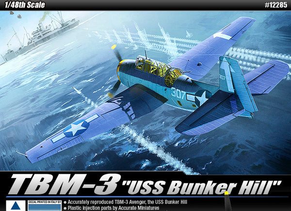 Academy 12285 1/48 TBM-3 "USS Bunker Hill" Avenger Plastic Model Kit