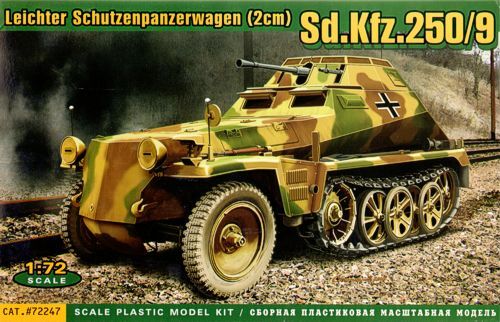Ace Model 72247 1/72 SdKfz.250/9 arm. Halftrack Plastic Model Kit