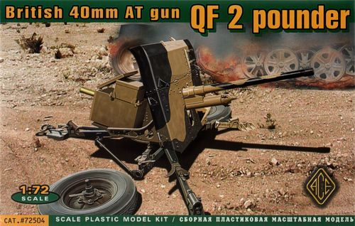 Ace Model 72504 1/72 Ordnance QF 2-pounder (British 40mm AT gun) Plastic Model Kit