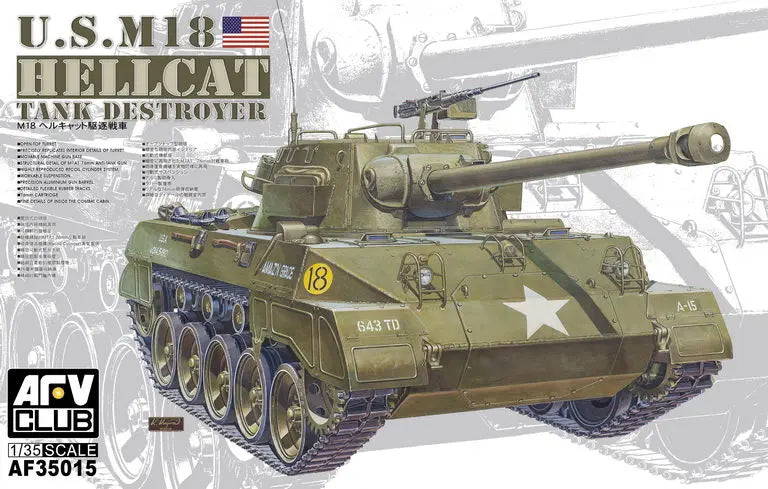 AFV Club AF35015 1/35 M18 Hellcat Tank Destroyer Plastic Model Kit AFV