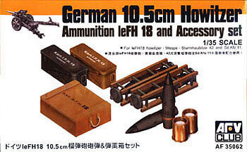 AFV Club AF35062 1/35 German 10.5cm Howitzer Ammunition And Accessory Set Plastic Model Kit