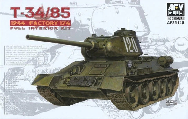 AFV Club AF35145 T34/85 Model 174 Factory (Full Interior Kit) Plastic Model Kit