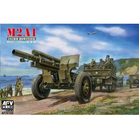 AFV Club AF35160 1/35 U.S. WWII 105mm Howitzer M2A1 & Carriage M2 Plastic Model Kit