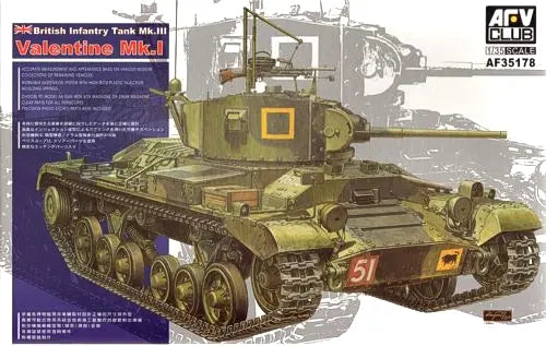 AFV Club AF35178 1/35 British Infantry Tank Mk.III Valentine Mk.I Plastic Model Kit AFV