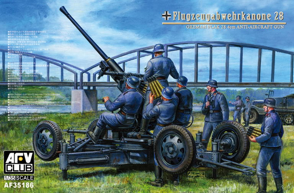 AFV Club AF35186 1/35 Flak 28 4cm Aa Gun (Bofors German Type) Plastic Model Kit