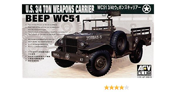 AFV Club AF35S15 1/35 Wc51 3/4T Weapons Carrier Plastic Model Kit