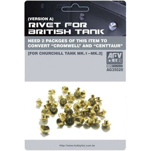 AFV Club AG35020 1/35 Rivet For British Tank (Version A) (For Churchill Tank Mk.1-3)