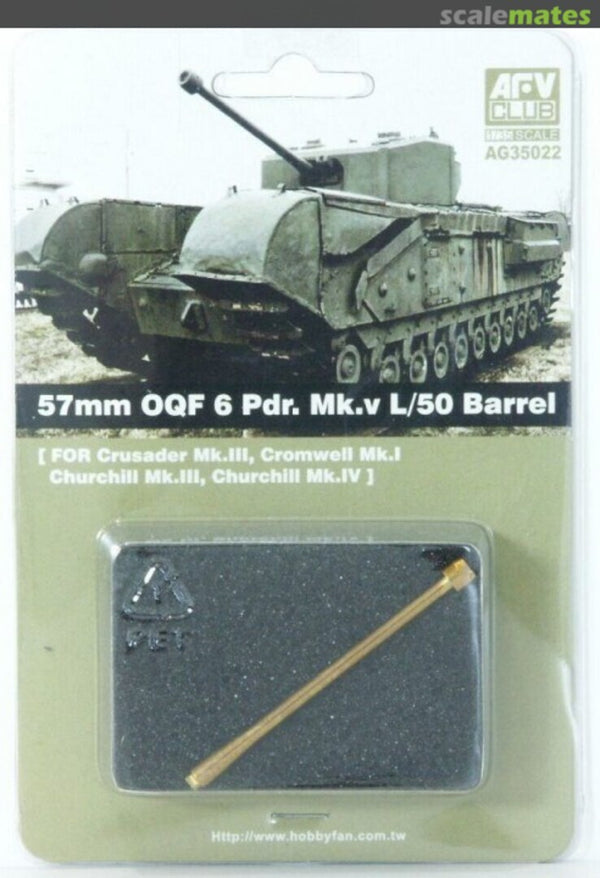 AFV Club AG35022 1/35 57mm OQF 6 Pdr. Mk.V L/50 Barrel Plastic Model Kit