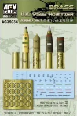 AFV Club AG35034 1/35 U.K. 95mm Howitzer Ammo Set Plastic Model Kit AFV