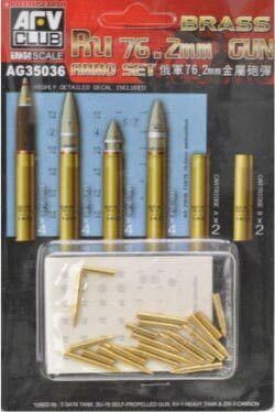 AFV Club AG35036 1/35 Ru 76.2mm Gun Ammo Set (Brass) Plastic Model Kit