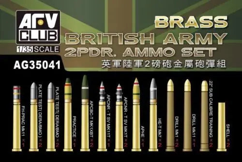 AFV Club AG35041 1/35 British Army 2-Pdr Brass Ammo Set Plastic Model Kit AFV