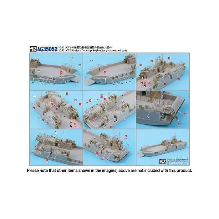 AFV Club AG35052 Photo etch conversion kit for 1/350 LCT-501 Class Detail-up set AFV
