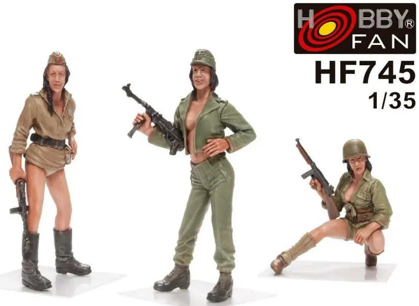 AFV Club HF745 1/35 Military Girls Pin-Up 3 Figures Plastic Model Kit AFV