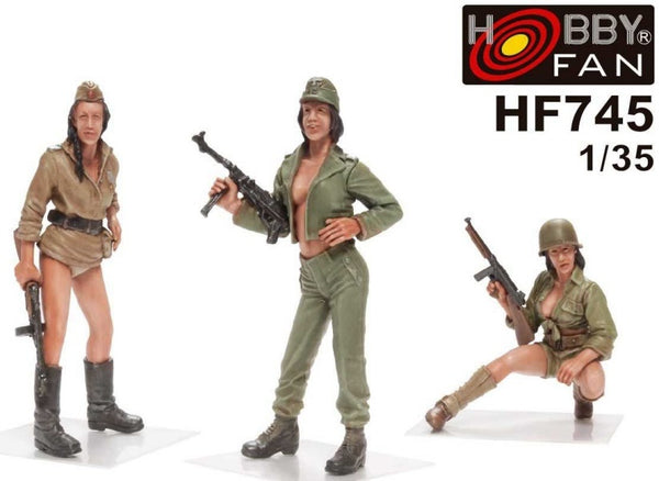AFV Club HF745 1/35 Military Girls Pin-Up 3 Figures Plastic Model Kit