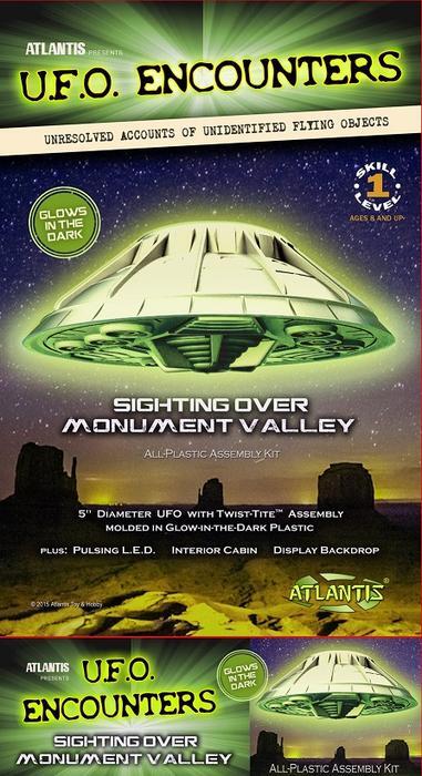 Atlantis 1007G 5" Monument Valley UFO w/Light ( Glow in the Dark Edition) Plastic Model Kit