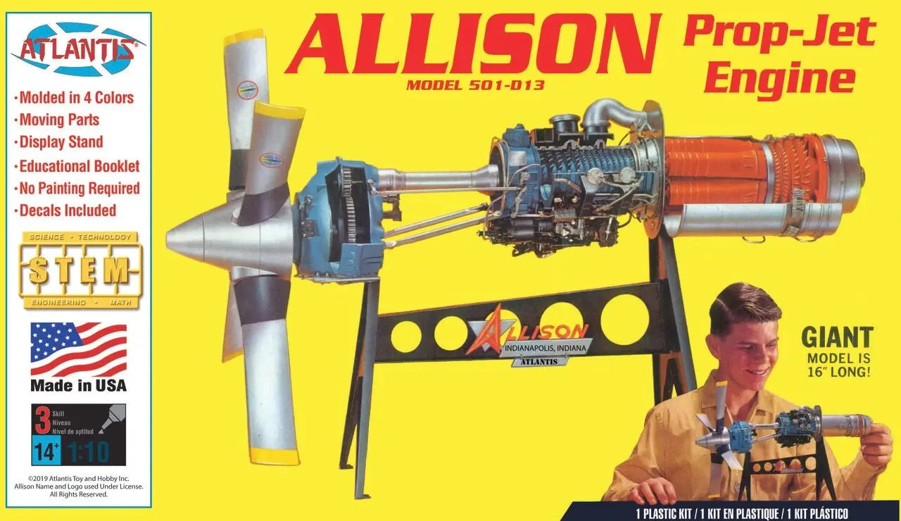 Atlantis H1551 1/10 Allison Prop Jet 501-D13 Engine Plastic Model Kit Ultimate Hobbies Site