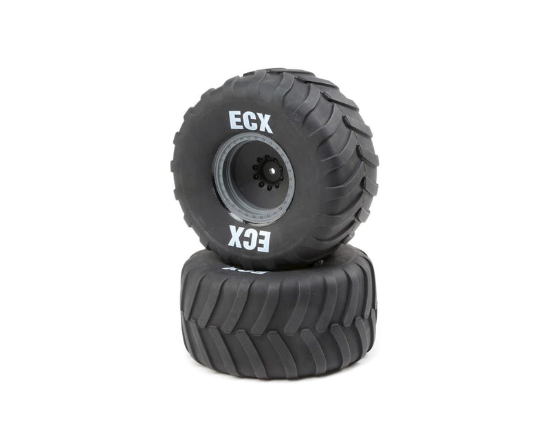 ECX Premounted Monster Truck Tyre Pair, Brutus