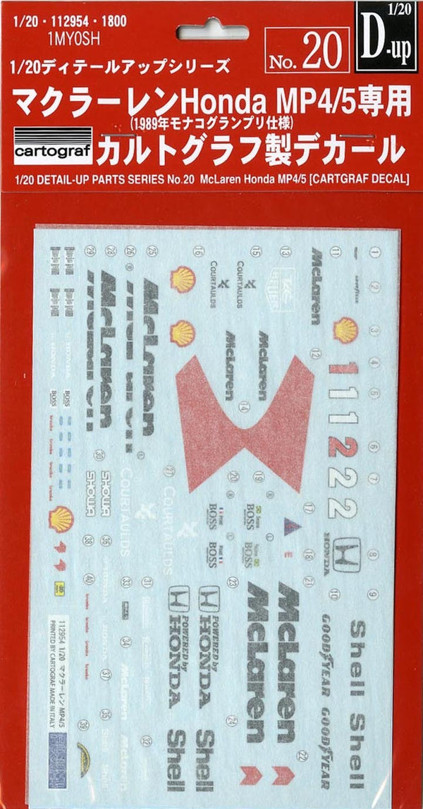 Fujimi 1/20 Mclaren Honda MP4/5 Cartograf Decale (DUP-20) Plastic Model Kit [11295]