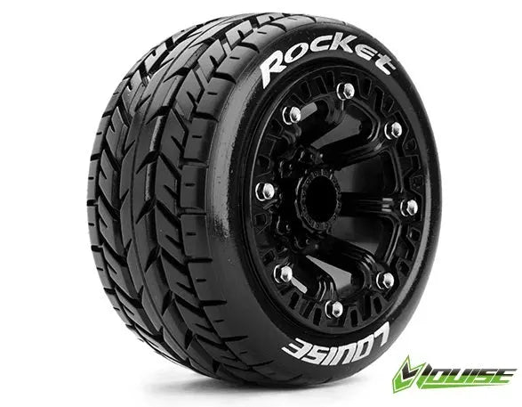ST-Rocket 1/10th-1/16th BLK rim w/tyre Louise