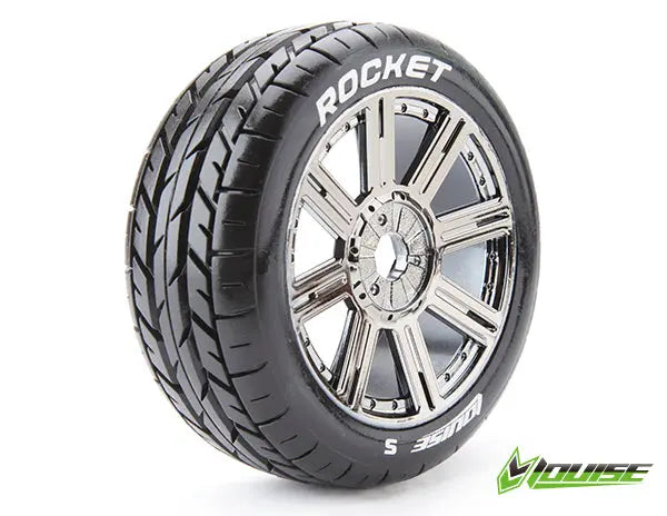 B-Rocket Black/Chrome Spoke 1/8 Tyre & R Louise
