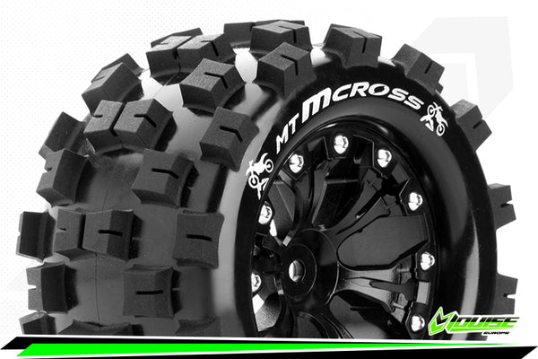 MT-Mcross 2.8 tyre w/rim Black 12mm hex