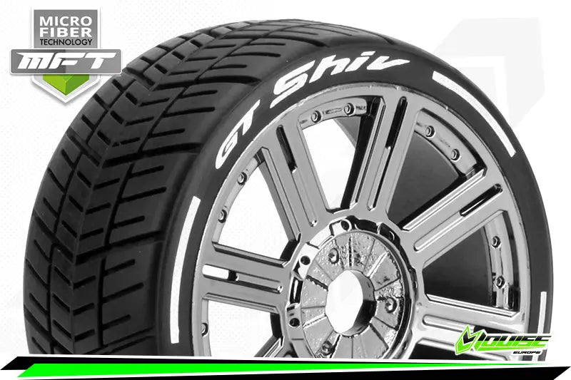 GT SHIV 1/8 Wheel & Tyre blk/chrome Soft MFT Louise