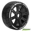 1/8th GT SHIV wheel/tyre blk/chrome Soft MFT