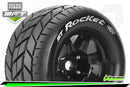MFT 1/8 ST-ROCKET STADIUM TRUCK TIRE SPORT / 0 OFFSET BLACK RIM HEX 17mm / MOUNTED Louise